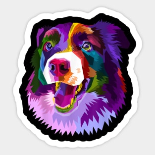 Border Collie Pop Art Portrait Colorful Gift For Dog Lover Sticker